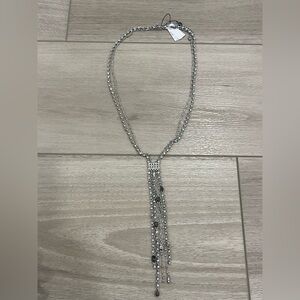 NEW White House Black Market WHBM Crystal Drop Fringe Necklace MSRP $65